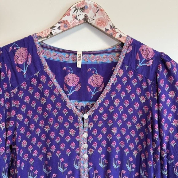 SPELL Bohemian Royale Playdress Purple S Small Mini Ruffle Dress Tassel - Picture 4 of 12